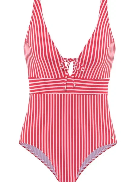 S.Oliver Costum de baie întreg roșu alb