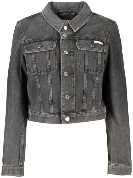 Calvin Klein Jeans De blugi geacă | Cropped Fit negru