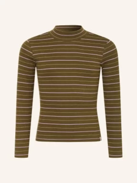 Scotch & Soda Tričko S Dlouhým Rukávem S Třpytivou Přízí olivová / zlatá / světle fialová