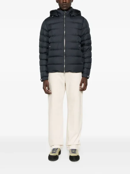 Geacă Moncler cu glugă albastru