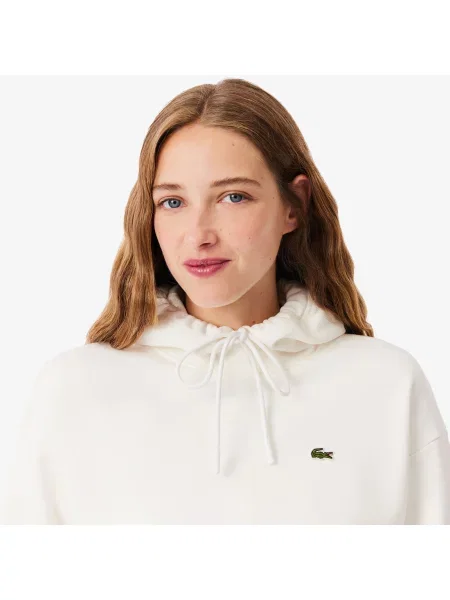Lacoste Bluza Polarowa Z Kapturem I Oversize biała