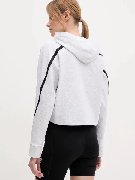 Tepláková mikina ON running Studio s kapucí melanžová šedá