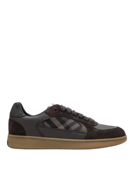 Sneakersy Burberry skórzane brązowe