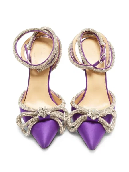Pantofi cu toc Mach & Mach cu funde violet