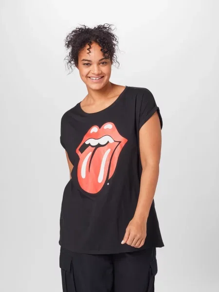 Merchcode Tričko Rolling Stones Tongue / červená / biela čierna