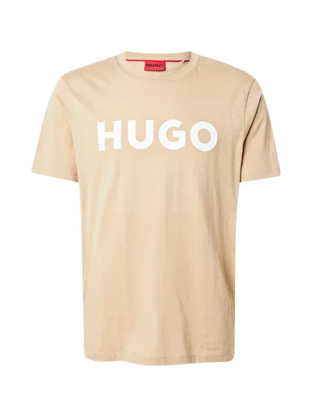 HUGO Tricou Dulivio / alb murdar bej