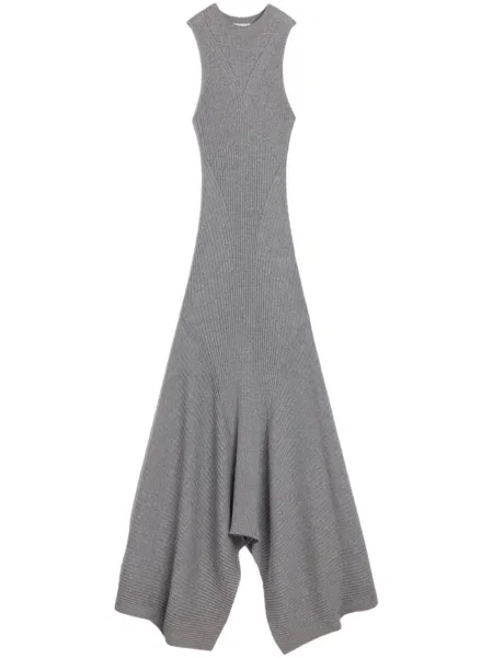 Rochie Ami Paris de lână asimetrică gri
