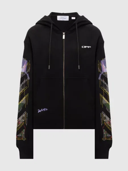 Спортивна куртка з принтом емблеми Arrow Archigeography Off-white чорна