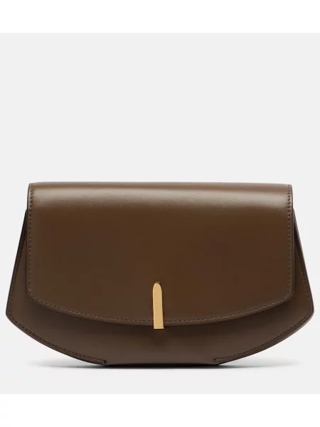 Geantă plic Savette din piele verde