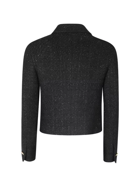 Geacă Tagliatore din tweed negru