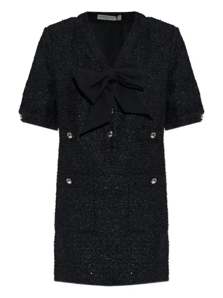 Rochie Alessandra Rich cu funde din tweed de costum negru
