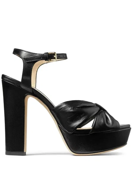 Кожени сандали Jimmy Choo черно