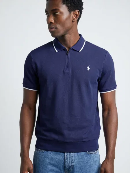 Strečová polokošeľa Polo Ralph Lauren modrá