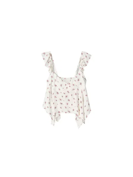 Bershka Top kraljevski zelena / roza bijela