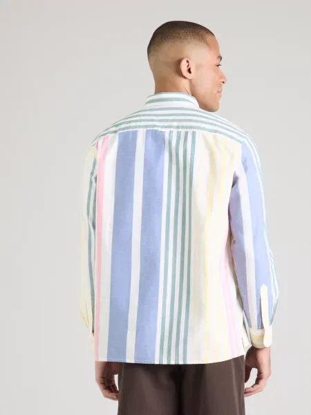 Tommy Jeans Košeľa svetlomodrá / svetložltá / svetloružová biela