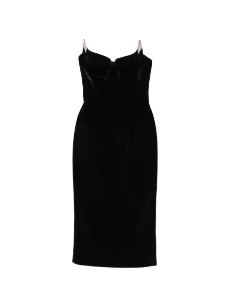 Rochie midi Adamaris fără bretele negru