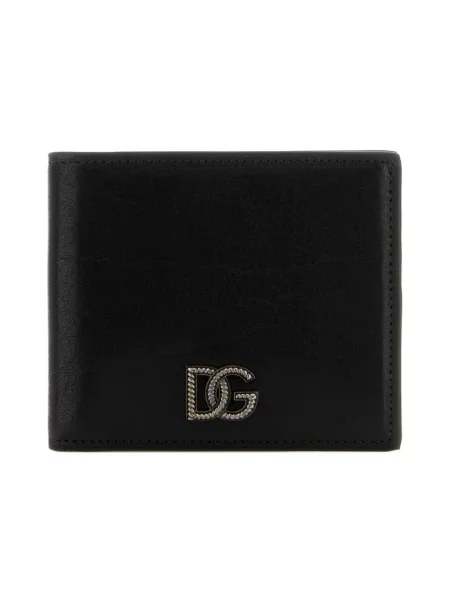 Portfel Dolce And Gabbana skórzany z logo czarny