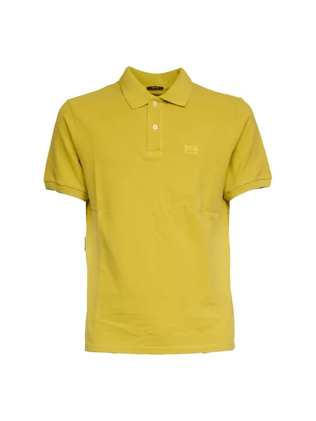 Krótka koszulka polo C.p. Company z krótkim rękawem żółta