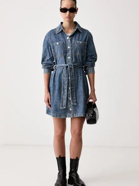 Calvin Klein Jeans rochie evazată din albastru