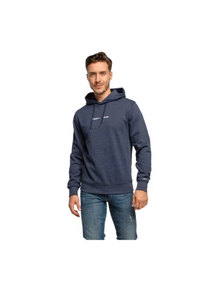 Bluza z kapturem Tommy Jeans z kapturem niebieska