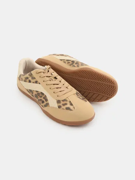 Шнуровані кросівки з леопардовим принтом різнобарвний