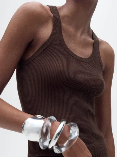 Майка MANGO коричневий