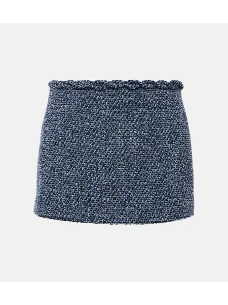 Spódnica jeansowa Valentino tweedowa niebieska