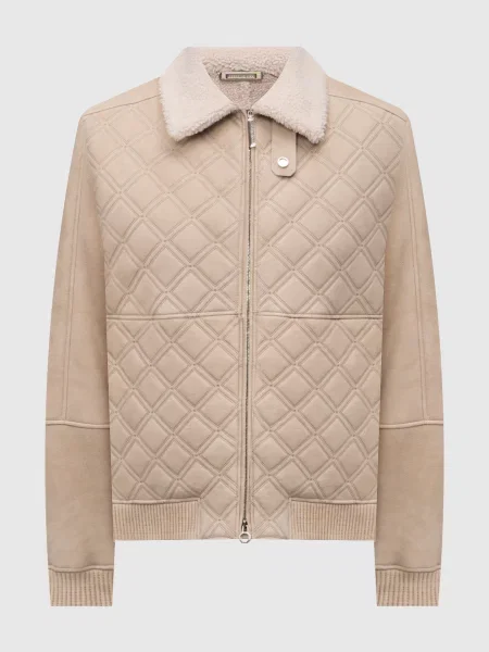 Стеганая дубленка Stefano Ricci бежевая