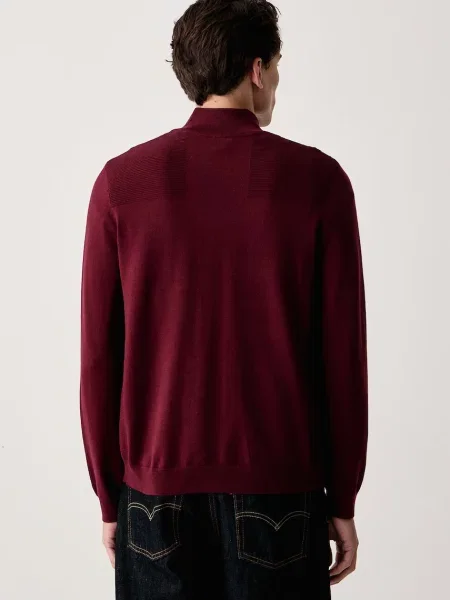 BOSS Green sweter z wełną KN_Momentum-X QZ zielony