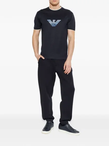 Μπλούζα Emporio Armani λαιμό σέσουλα μπλε