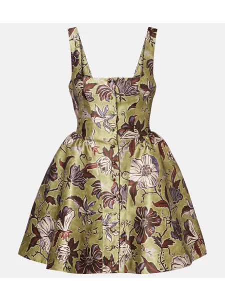 Rochie Alemais cu model floral verde