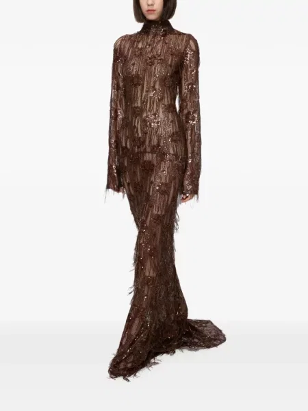 Rochie Atu Body Couture cu paiete maro