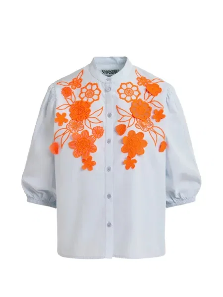 Cămașă Essentiel Antwerp cu model floral albastru