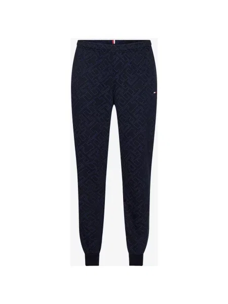 Długie spodnie Tommy Hilfiger Logo Pattern w kolorze czarnym granatowym S czarne