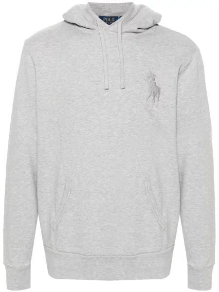 Fleecové zúžené polotričko Polo Ralph Lauren s výšivkou černé