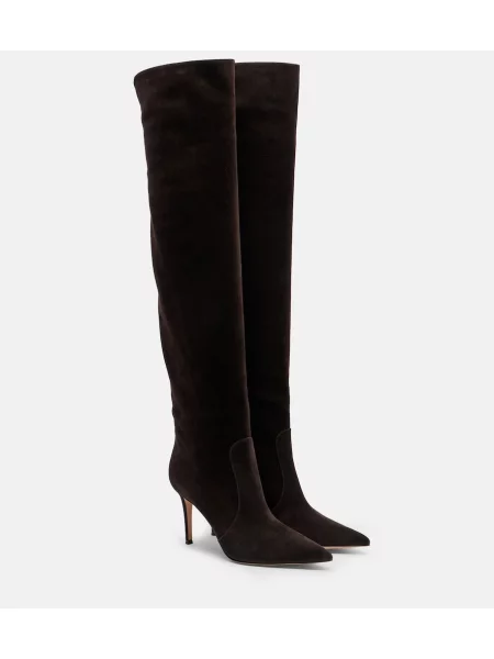 Cizme Gianvito Rossi din piele de căprioară maro