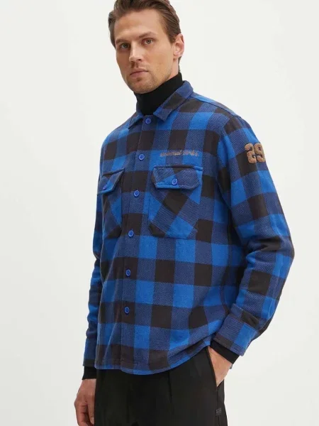 Košile Universal Works L/S Utility Shirt regular s klasickým límcem modrá