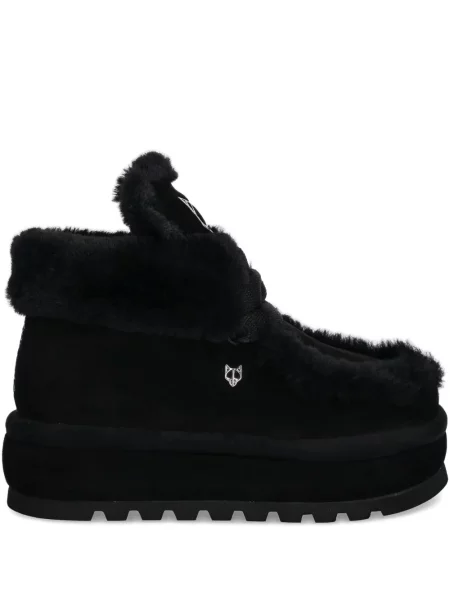 Botine Naked Wolfe din piele de oaie negru