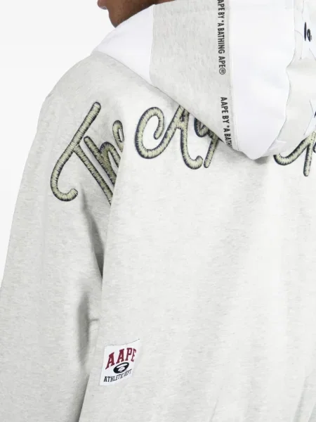 Hanorac cu glugă Aape By A Bathing Ape cu broderie gri