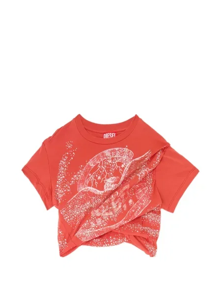 Tricou Diesel din jerseu roșu