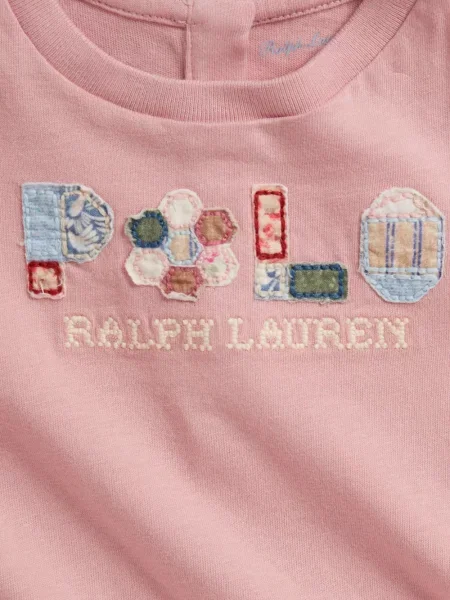 Krótki kombinezon dziecięcy Polo Ralph Lauren różowy