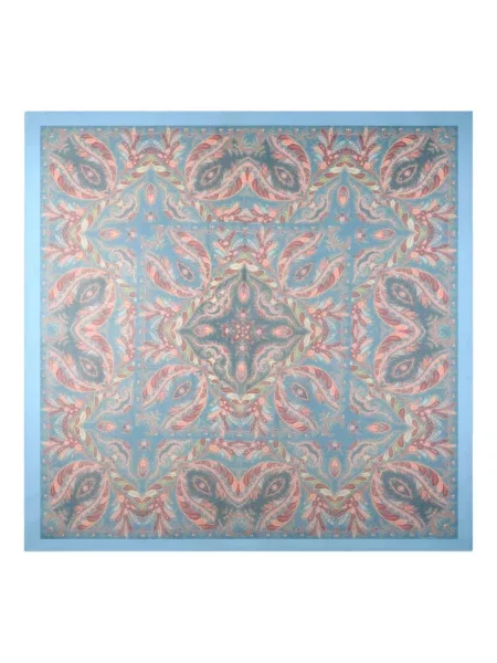 Fular Etro de mătase cu imagine cu model paisley albastru