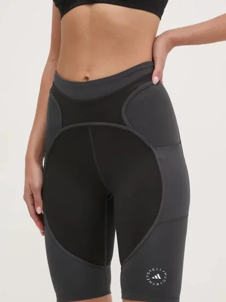 Adidas by Stella McCartney pantaloni scurți de antrenament Two-Tone modelator high waist negru