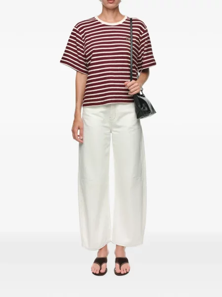 Tricou Bimba Y Lola cu dungi din material terry roșu