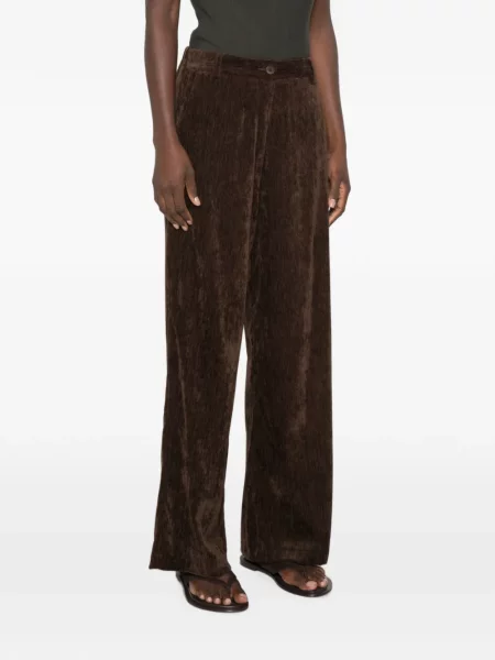 Pantaloni Virginia Bizzi de catifea cord maro