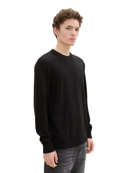 TOM TAILOR DENIM Sveter čierna