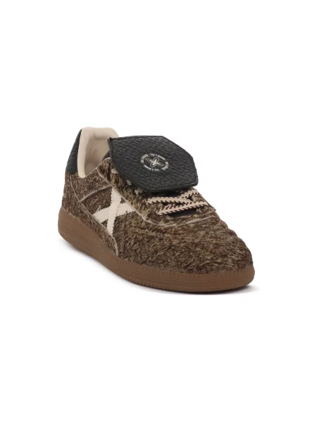 Pantofi Munich cu imprimeu animal print bej