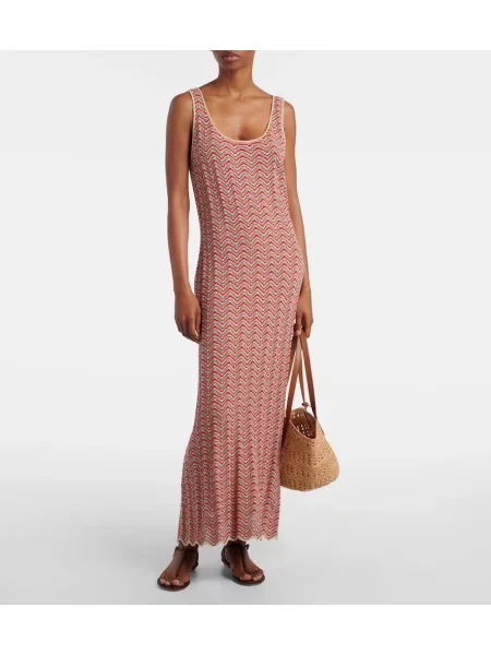 Rochie maxi Rixo tricotate de costum roz