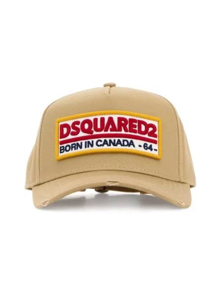 Czapka z daszkiem Dsquared2 z logo beżowa