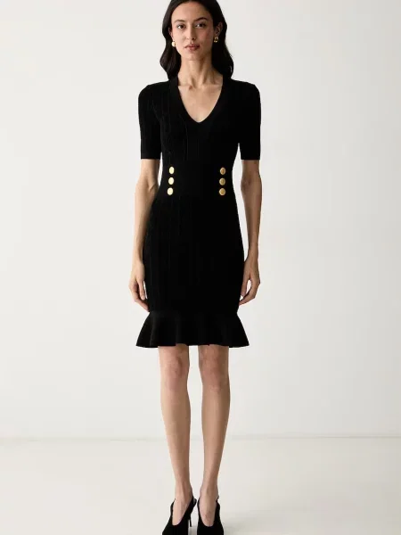 Marciano by Guess rochie cu vâscoză YAMNA negru
